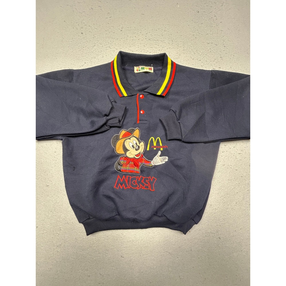 Dong Kang Mickey Mouse McDonalds Sweatshirt Navy Blue Size 18 Kids Unisex